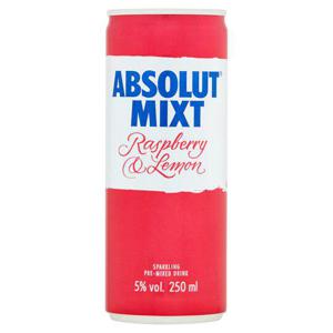 Absolut Mixt Raspberry & Lemon Vodka 250Ml Can