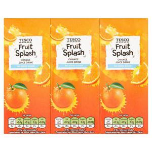 Tesco Whole Orange Juice Drink No Added Sugar 3X250ml