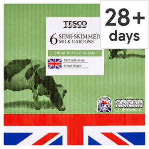 Tesco Semi Skimmed Longlife Milk 6X1l