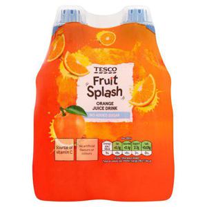 Tesco Fruit Splash Orange 4 X 250Ml