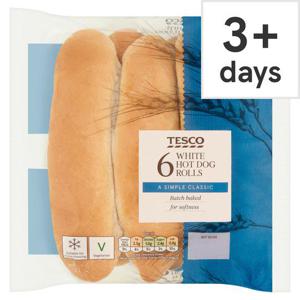 Tesco Soft White Hot Dog Rolls 6 Pack