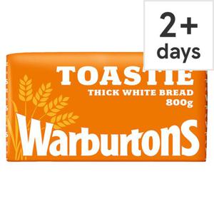 Warburtons Toastie Sliced White Bread 800G