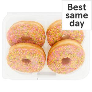 Tesco Pink Ring Doughnuts 4 Pack