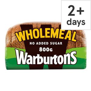 Warburtons Wholemeal Medium Bread 800G