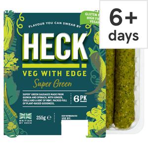 Heck Super Green Sausages 6 Pack 255G