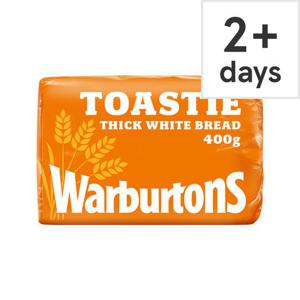 Warburtons Toastie Sliced White Bread 400G