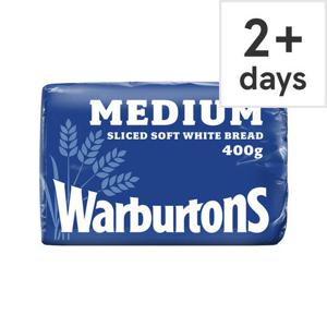 Warburtons Medium Sliced White Bread 400G