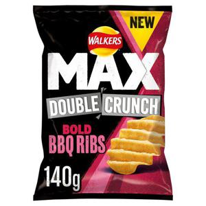 Walkers Max Double Crunch Bbq Ribs Crisps 140G