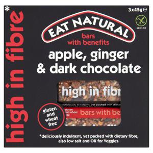 Eat Natural Bars Apple, Ginger & Dark Chocolate 3 X 45G