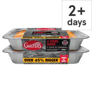 Ginsters 4 Pack Bake In Tray Steak Slice 620G