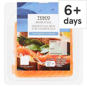 Tesco 6 Smoked Salmon Salmon Sandwich Slices 100G