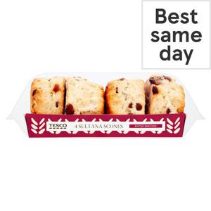 Tesco Sultana Scones 4 Pack