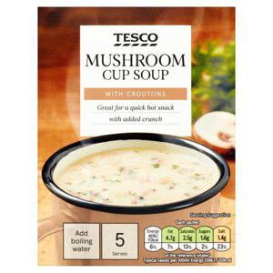 Tesco Mushroom & Croutons Soup In A Mug 5 Pack 130G