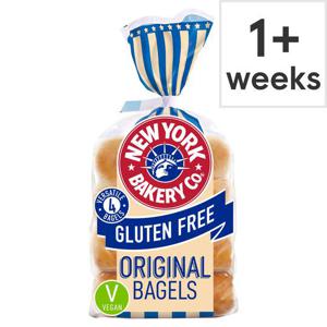 New York Bakery Gluten Free Plain Bagels 4 Pack