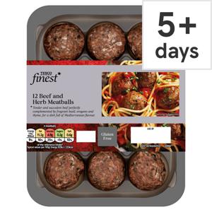 Tesco Finest 12 Beef & Herb Meatballs 336G