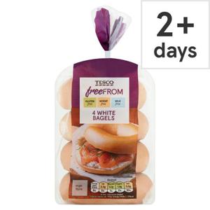 Tesco Free From Plain White Bagels 4 Pack