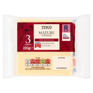 Tesco British Mature Cheddar Cheese 220G