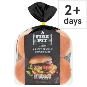 Tesco Fire Pit 8 Sliced Brioche Burger Buns