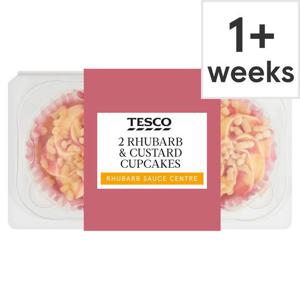 Tesco 2 Rhubarb & Custard Cupcakes