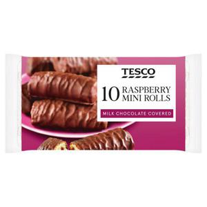 Tesco Raspberry Mini Rolls 10 Pack