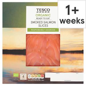 Tesco Organic Smoked Salmon Slices 120G