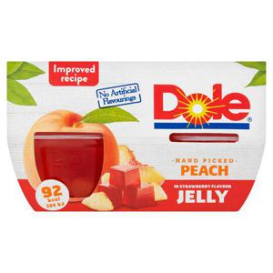 Dole Peaches In Strawberry Jelly 4X123g