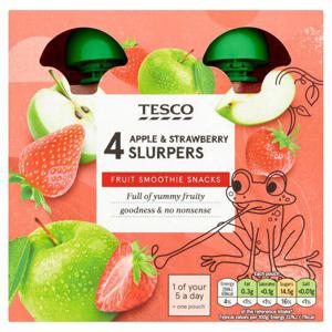 Tesco Apple & Strawberry Fruit Slurpers 4X90g