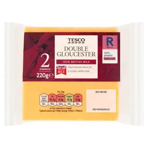 Tesco Double Gloucester Cheese 220G