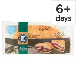 Deli Kitchen 4 Sliced Focaccia 360G