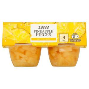 Tesco Pineapple In Pineapple Juice 4X120g