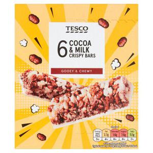 Tesco 6 Chocolate & Milk Crispy Bars 126G