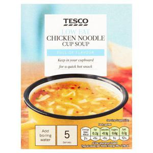 Tesco Low Fat Chicken Noodle Cup Soup 5 Pack 65G