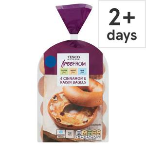 Tesco Free From Cinnamon & Raisin Bagels 4 Pack