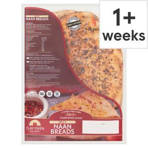 Clay Oven Bakery 2 Flame Baked Spicy Naan Breads 360G