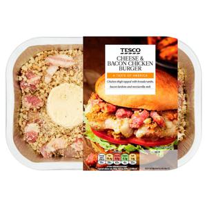 Tesco Cheese & Bacon Chicken Burger 310G