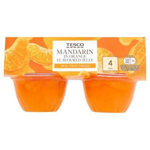 Tesco Orange Flavoured Jelly & Mandarin Pieces 4X120g