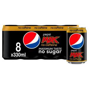 Pepsi Max No Caffeine Cola 8X330ml