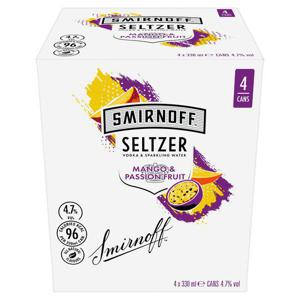 Smirnoff Seltzer Passion Fruit & Mango 4X330ml