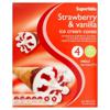SuperValu Strawberry and Vanilla Ice Cream Cones 4 Pack (110 ml)