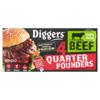 Diggers Beef Quarter Pounders 4 Pack (454 g)
