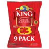 King Cheese & Onion Crisps €3 9 Pack (225 g)