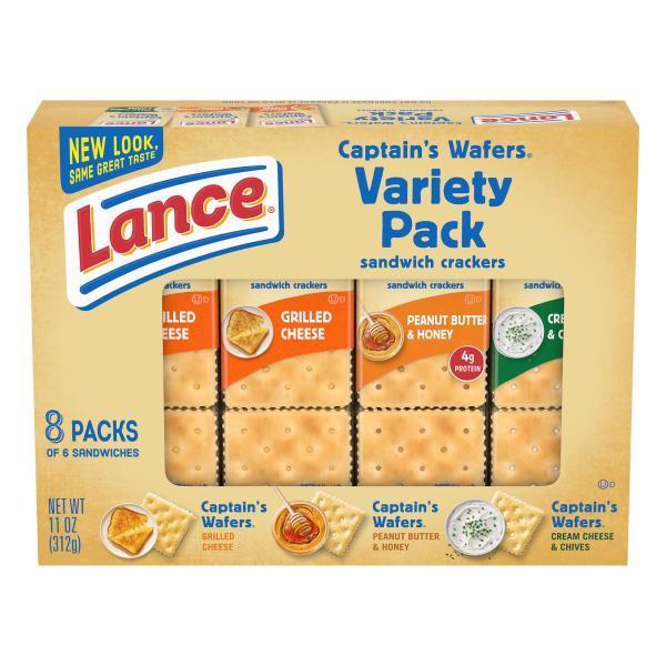 Lance Captain's Wafers Sandwich Crackers, Variety Pack