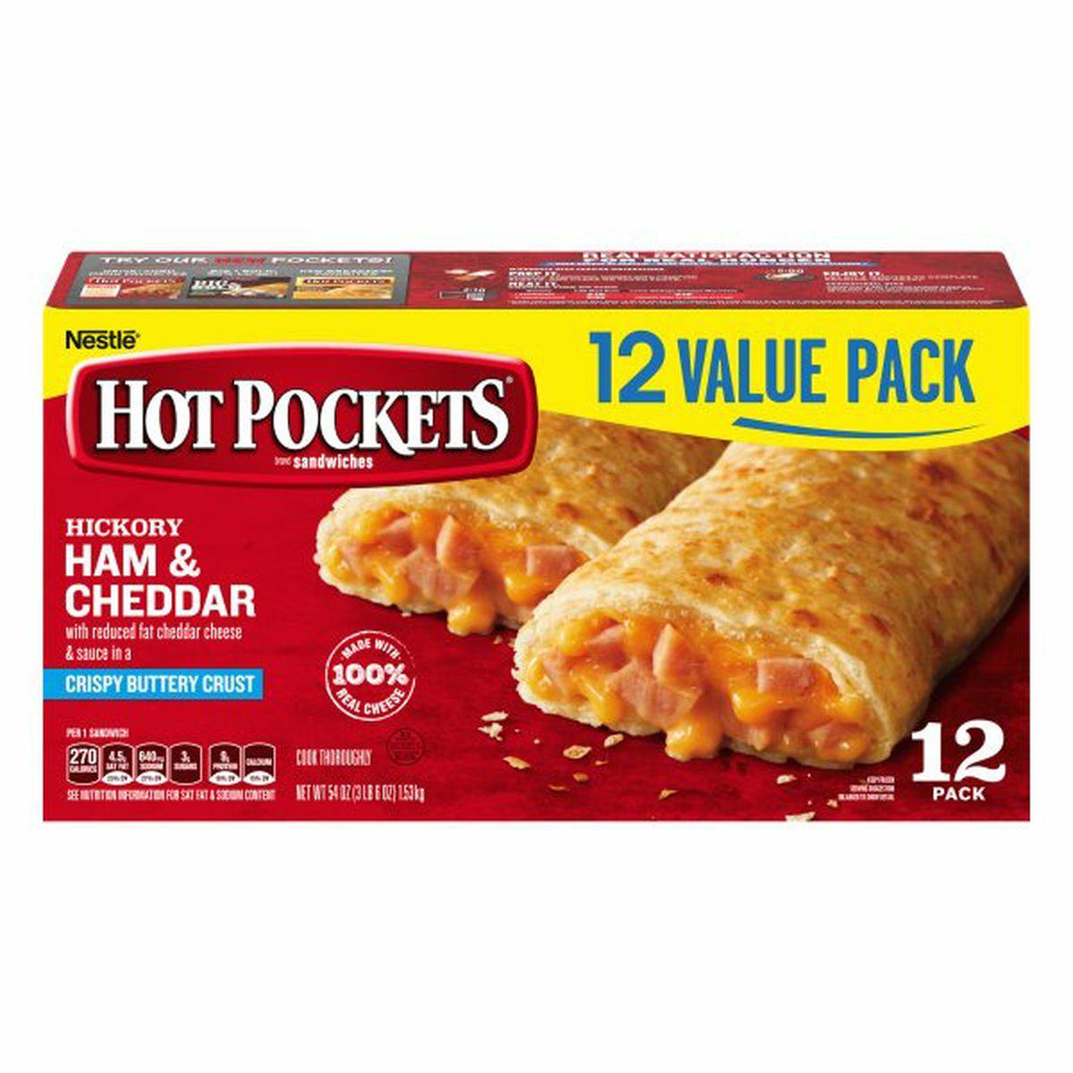 Review - Hot Pockets Sandwiches, Hickory Ham & Cheddar, Crispy Buttery ...