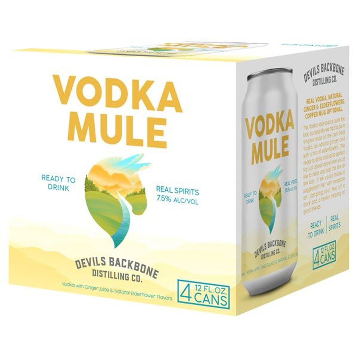 Devils Backbone Vodka Mule Ready to Drink Canned Cocktail 4/12 oz cans