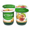 Activia Yogurt, Lowfat, Peach, 4 Pack