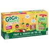 GoGo Squeez Fruit & Veggies On The Go, Boulder Berry, Zippin Zingin Pear, Variety Pack