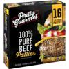PHILLY GOURMET Patties, 100% Pure Beef, 1/4 Pound