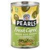 Pearls Fresh Cured Olives, California, Green Ripe Medium, Pitted