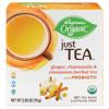 Wegmans Organic Just Tea Tea Bags, Ginger, Chamomile, Cinnamon Herbal with Probiotic, FAMILY PACK