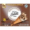 Bon Gelati frozen dairy dessert cones, chocolate vanilla